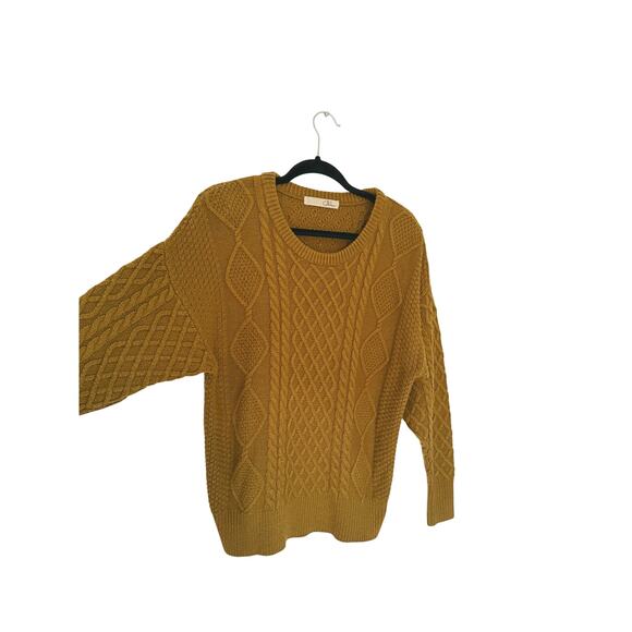 Callahan Womens Fisherman Cable Knit Sweater XS/S Bronze Preppy Quiet Luxury - Picture 4 of 8